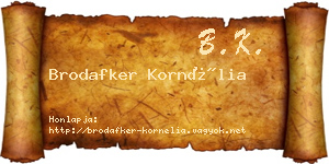 Brodafker Kornélia névjegykártya